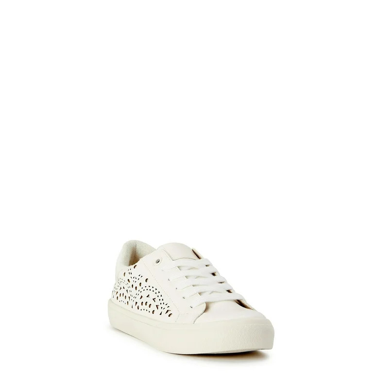 Scoop Women's Laser Cut Court Sneakers - Walmart.com | Walmart (US)