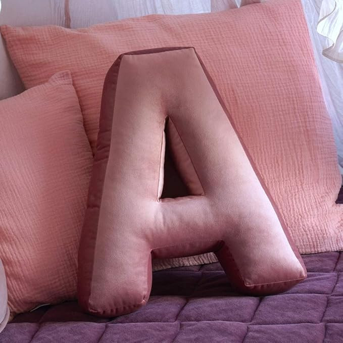 MOMAID Velvet Letter Pillow Soft Initial Throw Cushion Decorative Alphabet Kids Room Nursery Deco... | Amazon (US)