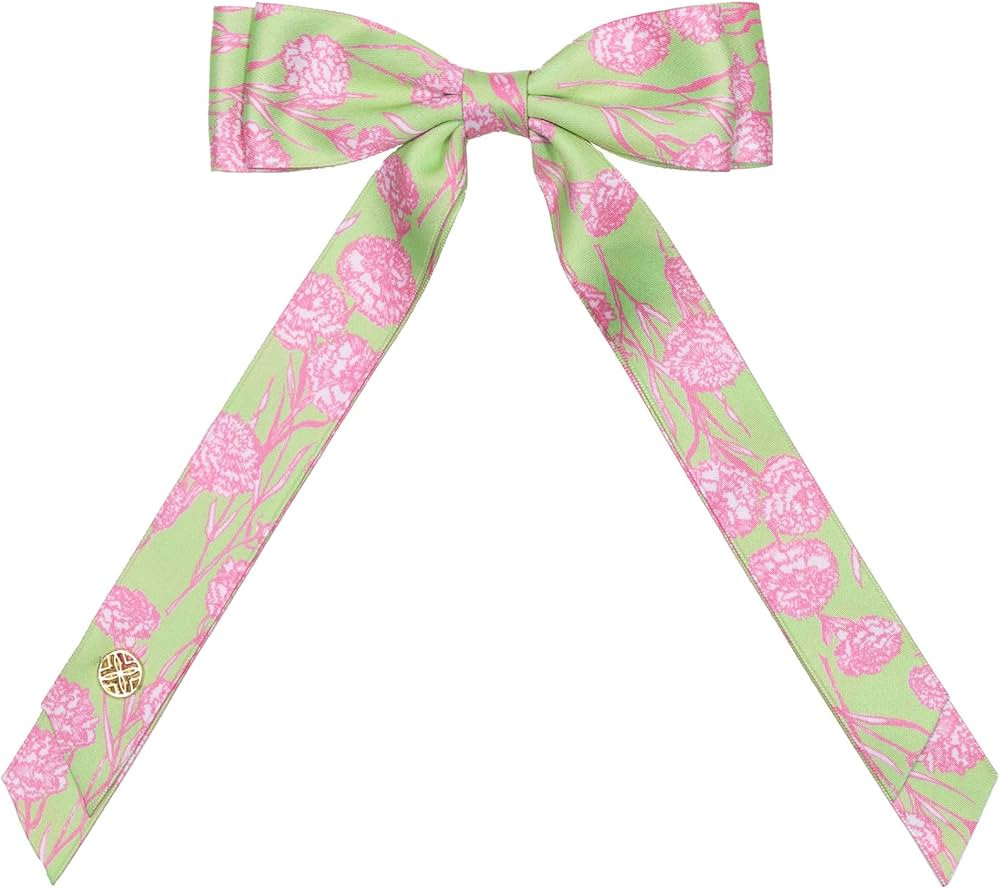 Lilly Pulitzer Hair Bow for Women with Gold Logo, Clip In Hair Accessories for Adults (Pistachio ... | Amazon (US)