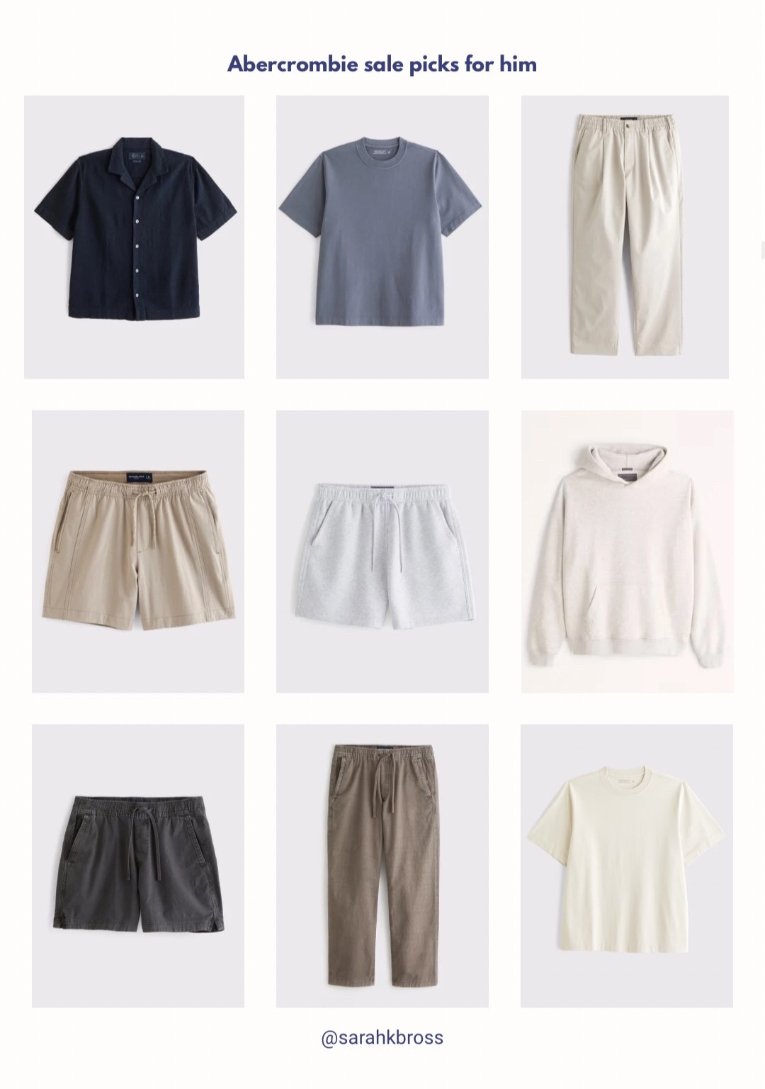 Abercrombie sale picks for him. Zack is 6 foot and usually wears XL tops L bottoms 