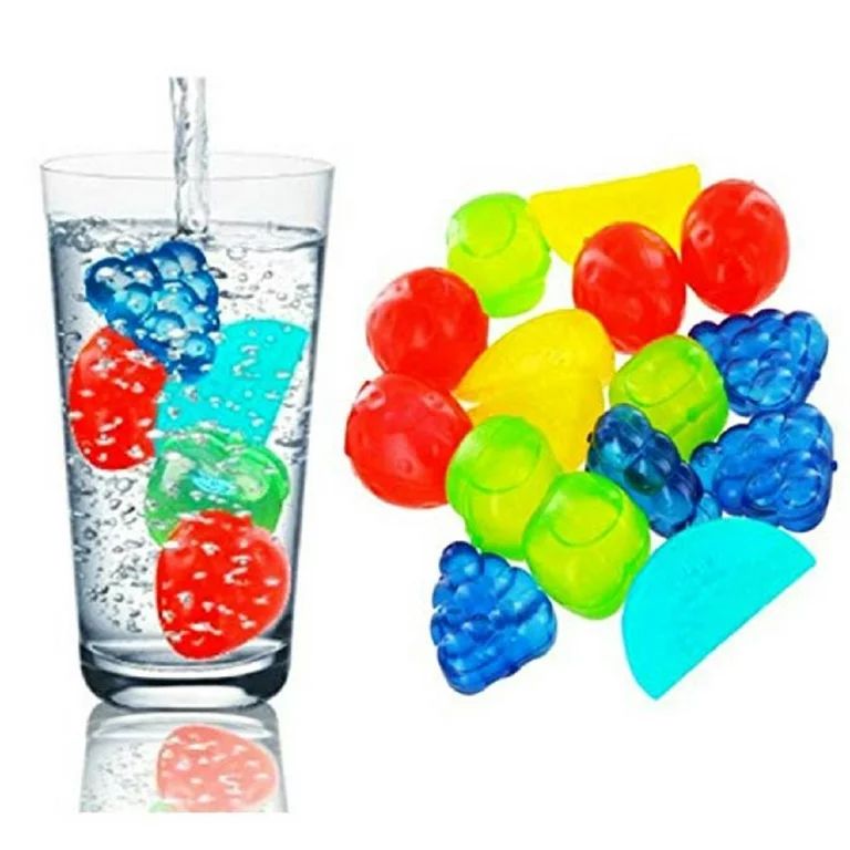 15 Piece Set Fruit Shape Reusable Ice Cubes BPA Free Plastic | Walmart (US)