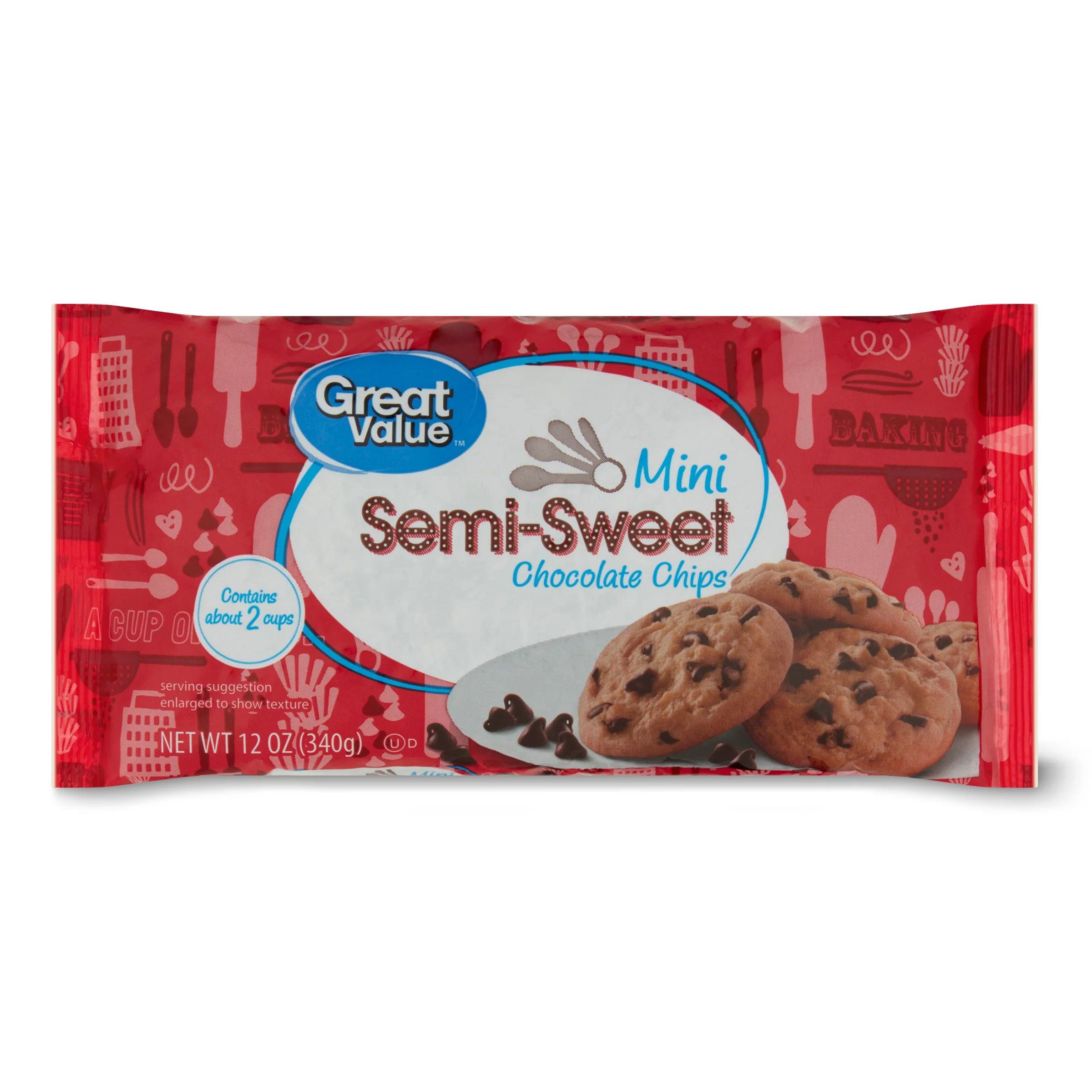Great Value Semi-Sweet Chocolate Mini Baking Chips, 12 oz - Walmart.com | Walmart (US)