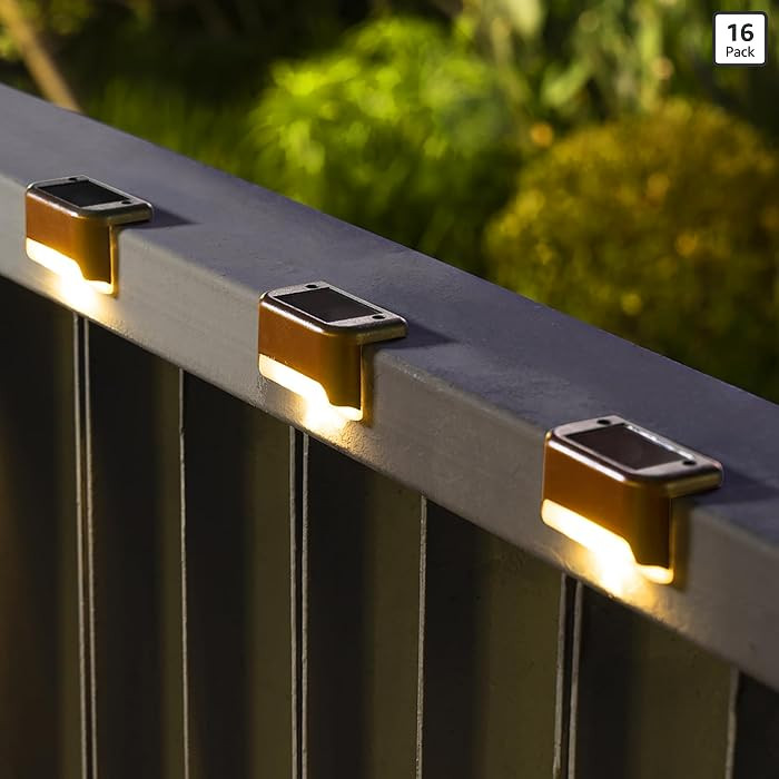 SOLPEX Solar Deck Lights Outdoor 16 Pack, Solar Step Lights Waterproof Led Solar lights for Outdo... | Amazon (US)