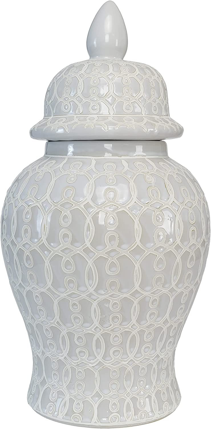 TIC Collection Hand Crafted and Hand Painted Ellery Jar, Multi-Tonal Shades of Cream, Taupe, & Gr... | Amazon (US)