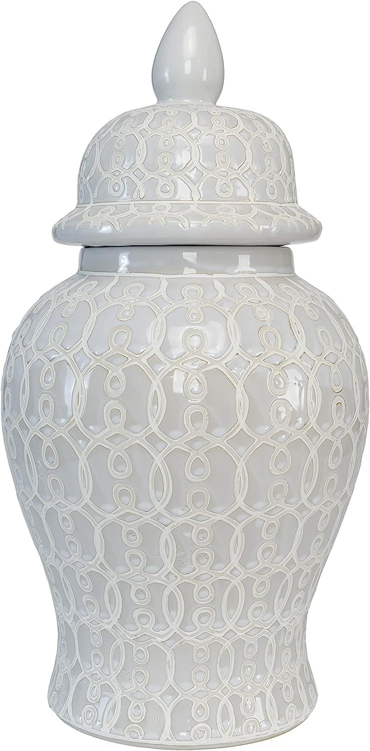 TIC Collection Hand Crafted and Hand Painted Ellery Jar, Multi-Tonal Shades of Cream, Taupe, & Gr... | Amazon (US)