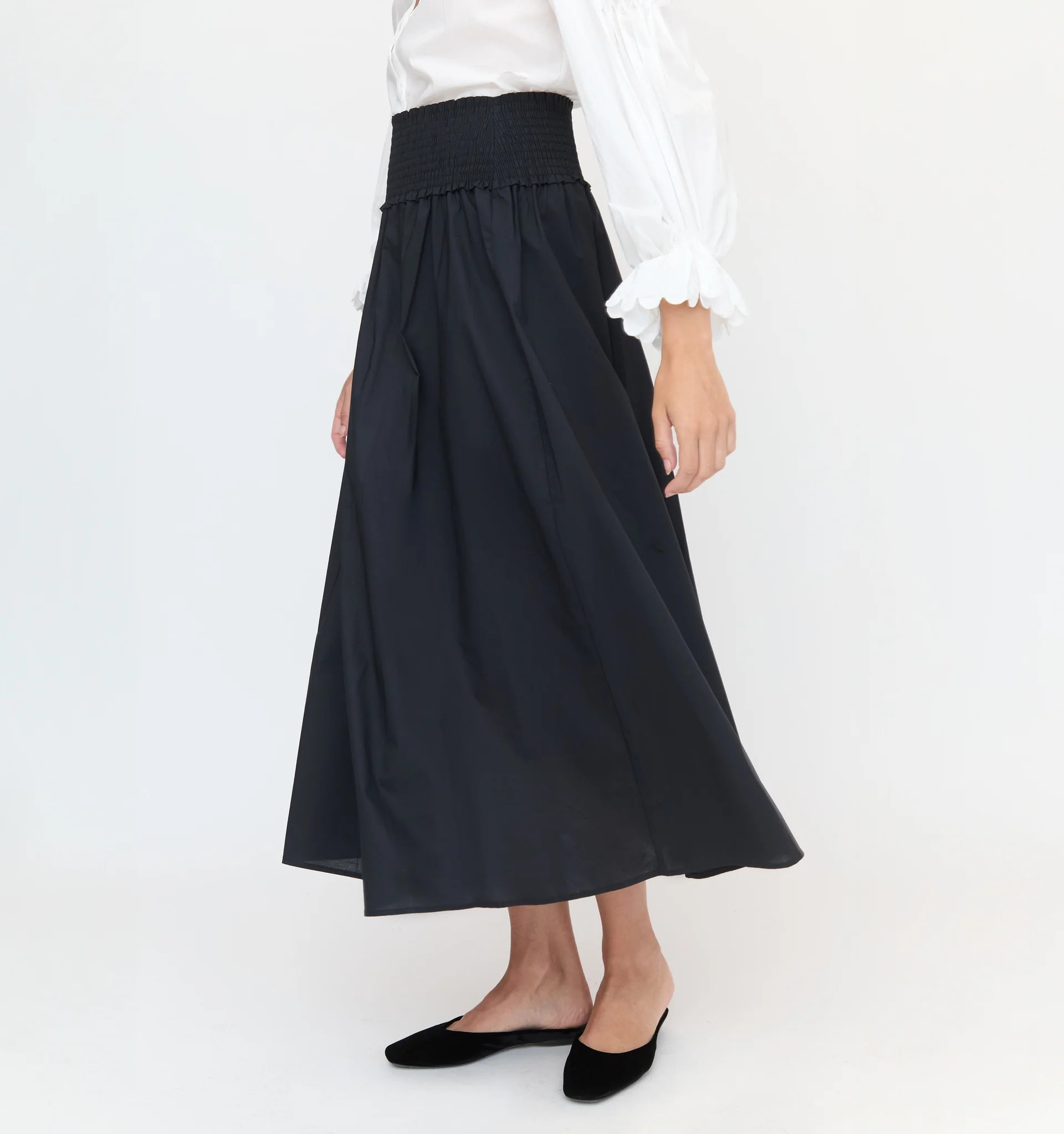 The Delphine Nap Skirt - Navy Cotton | Hill House Home US
