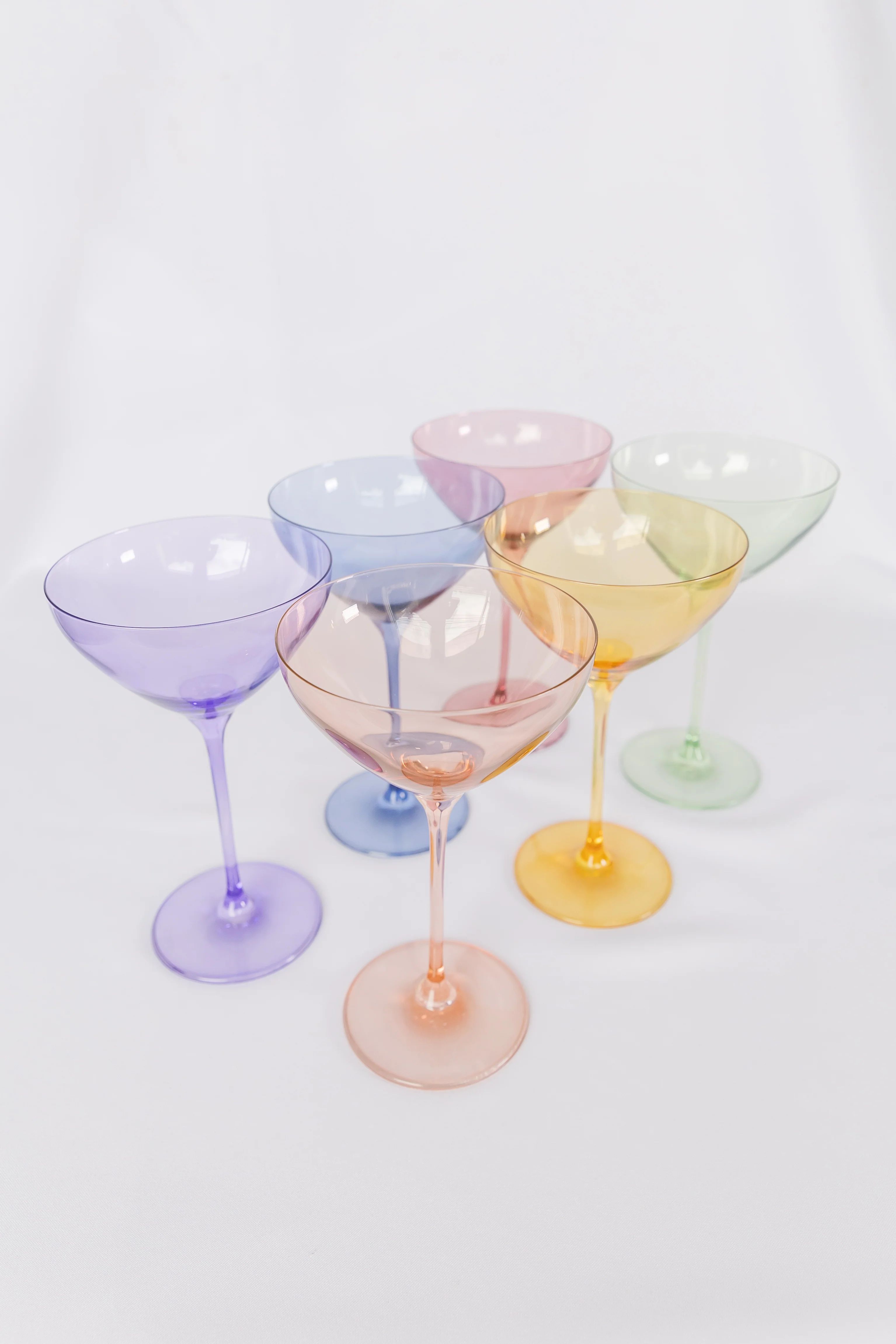 Estelle Colored Martini Glass - Set of 6 {Pastel Mixed Set} | Estelle Colored Glass