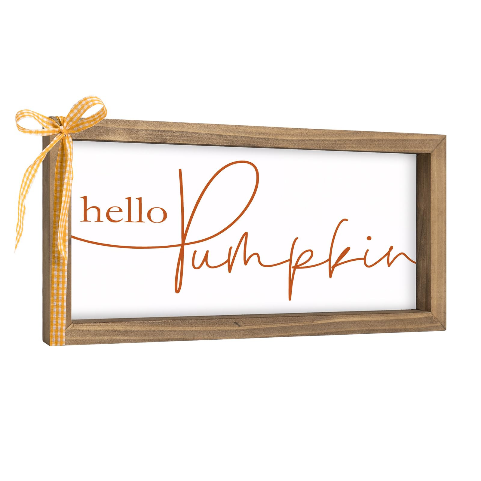 11.8×6 Inch Hello Pumpkin Sign, White Wooden Fall Decorations for Home Farmhouse, Autumn Decor I... | Amazon (US)