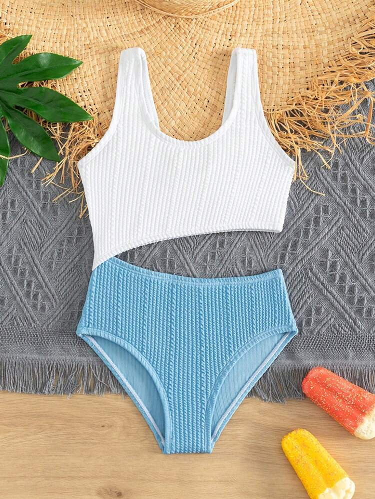 Toddler Girls Two Tone Cut Out One Piece Swimsuit
       
              
              $8.00  
  ... | SHEIN