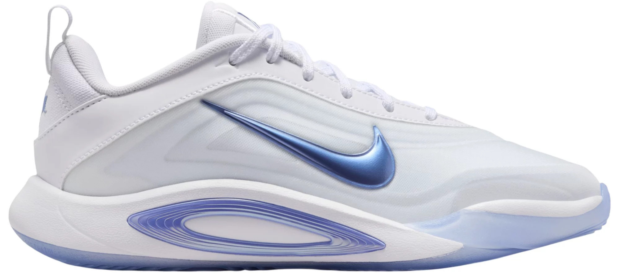 Nike Kids' Grade School A'One 'Blue Ice' Basketball Shoes, Size 1, White/Sapphire-Football Grey | DICK'S Sporting Goods