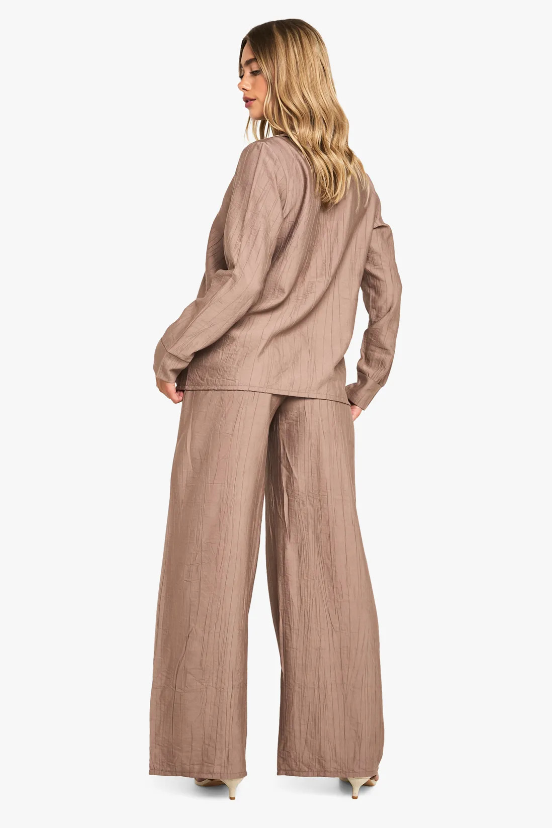 Crinkle Oversized Shirt & Trouser Co-ord | boohoo (US & Canada)