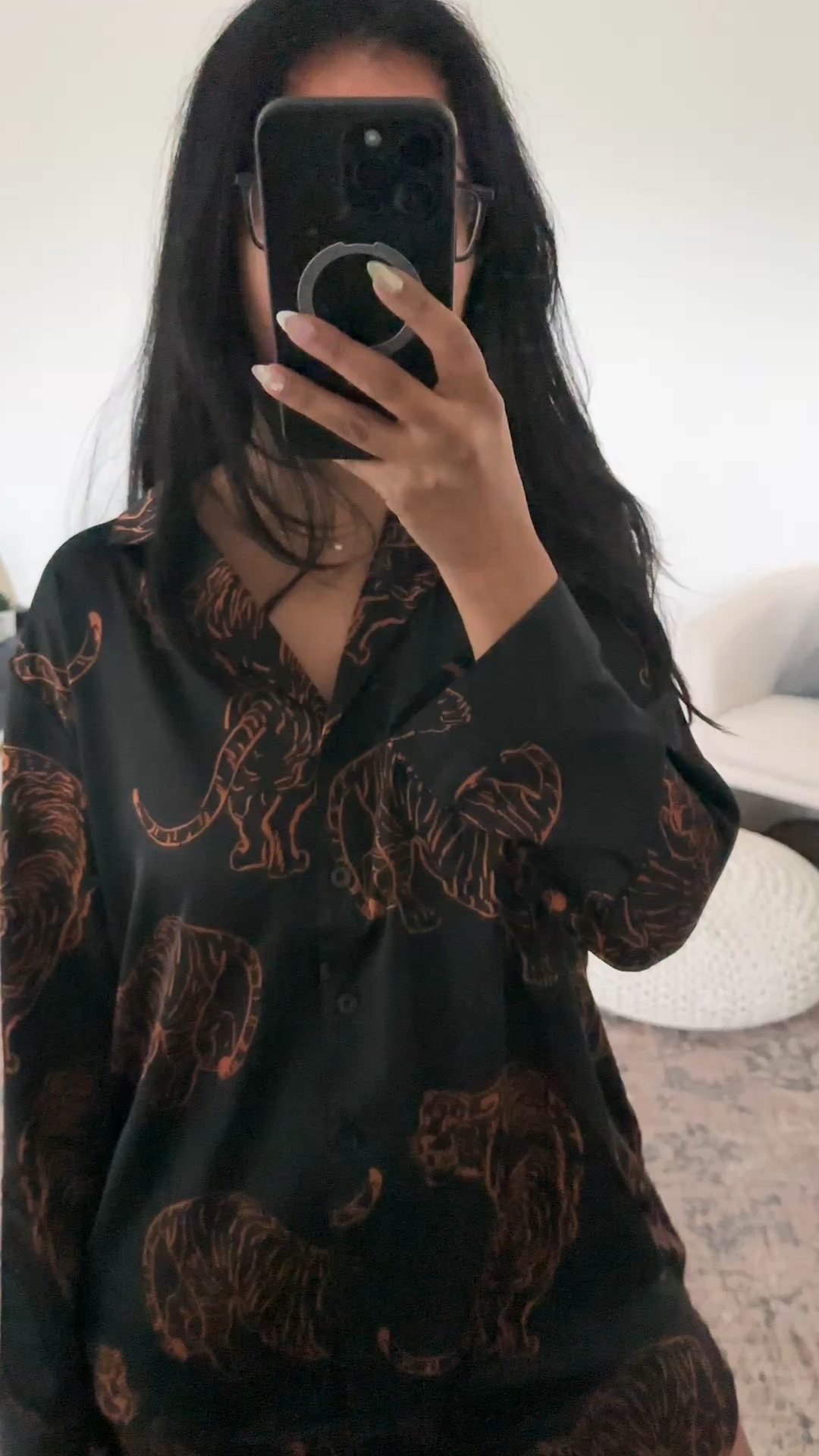 Wearing these pajamas in a medium, they have pockets! 