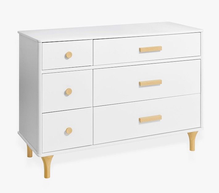 Babyletto Lolly 6 Drawer Dresser, White/Natural | Pottery Barn Kids