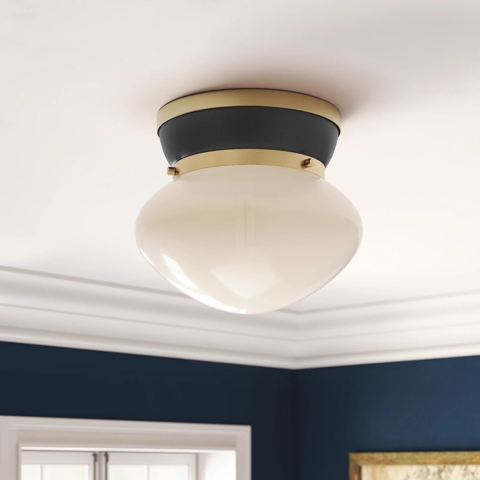 Misty Single Light Glass Flush Mount | Birch Lane