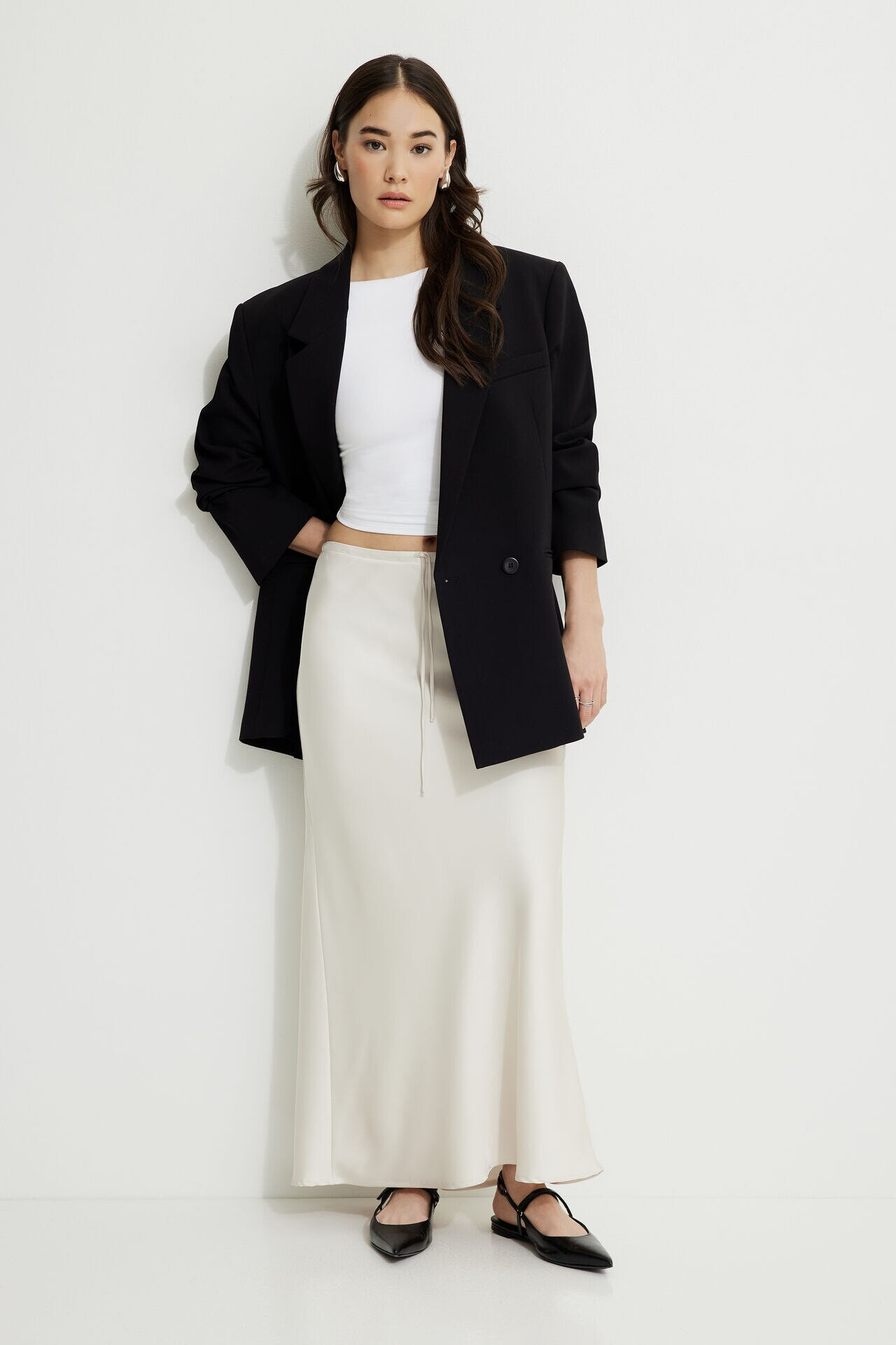 Cary Satin Slip Maxi Skirt | Dynamite Clothing