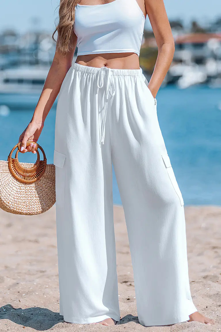 Come and Go White Cover-Up Pants | Cupshe US