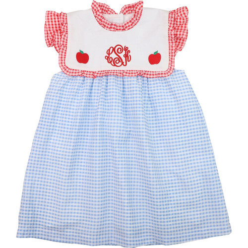 Red And Blue Gingham Apple Dress | Cecil and Lou