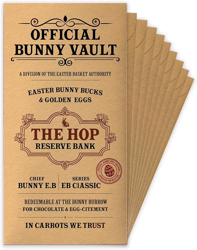Pack 10 Easter Bunny Money Envelope Holder, Official Bunny Vault Cash Gift Card Sleeve, Vintage B... | Amazon (US)