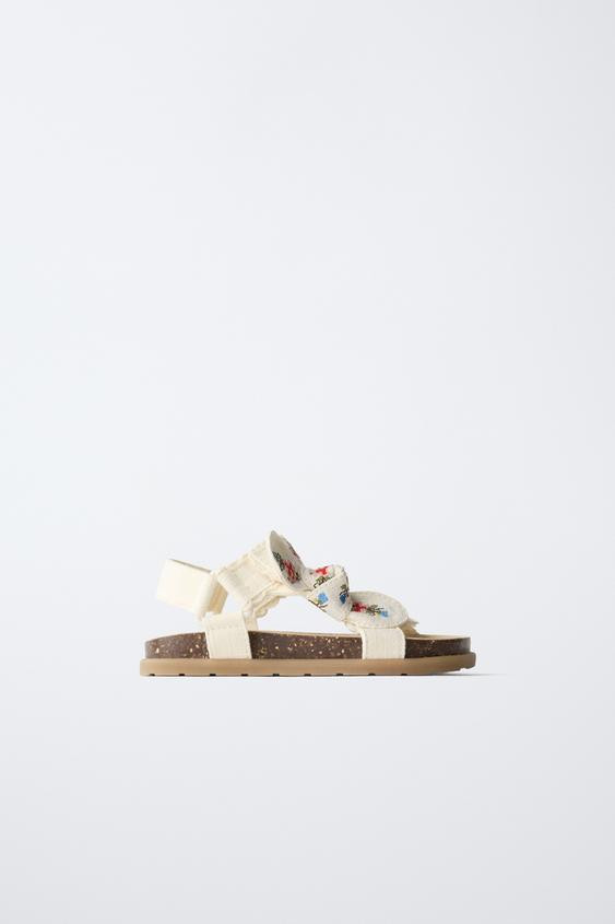 EMBROIDERED BOW SANDALS | Zara UK