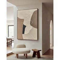 Beige Wabi Sabi Wall Art Beige Brown Abstract Painting Neutral Decor Minimalist Boho Textured Entrance | Etsy (US)