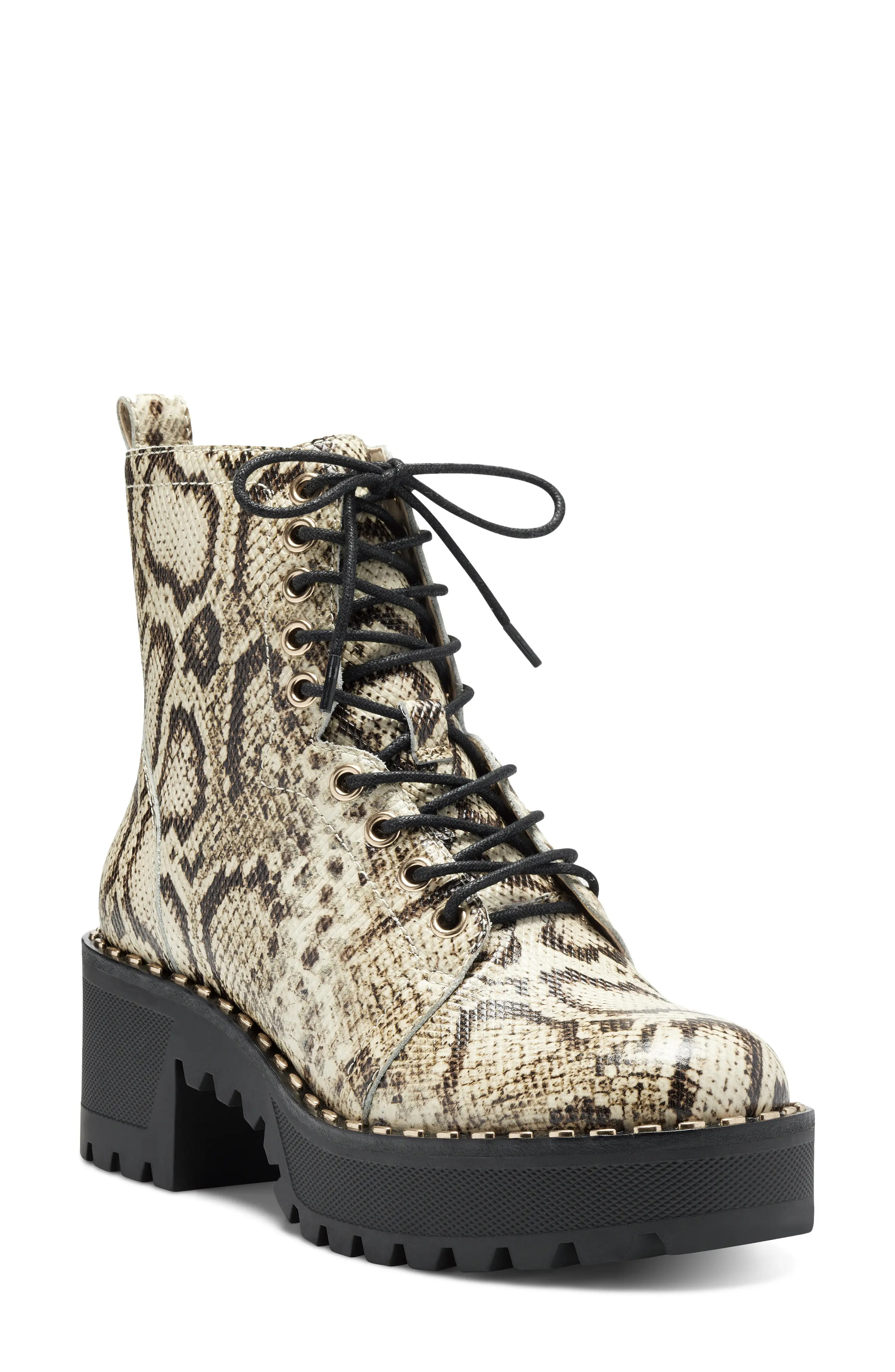 Women's Vince Camuto Mecale Lace-Up Bootie, Size 7 M - Beige | Nordstrom