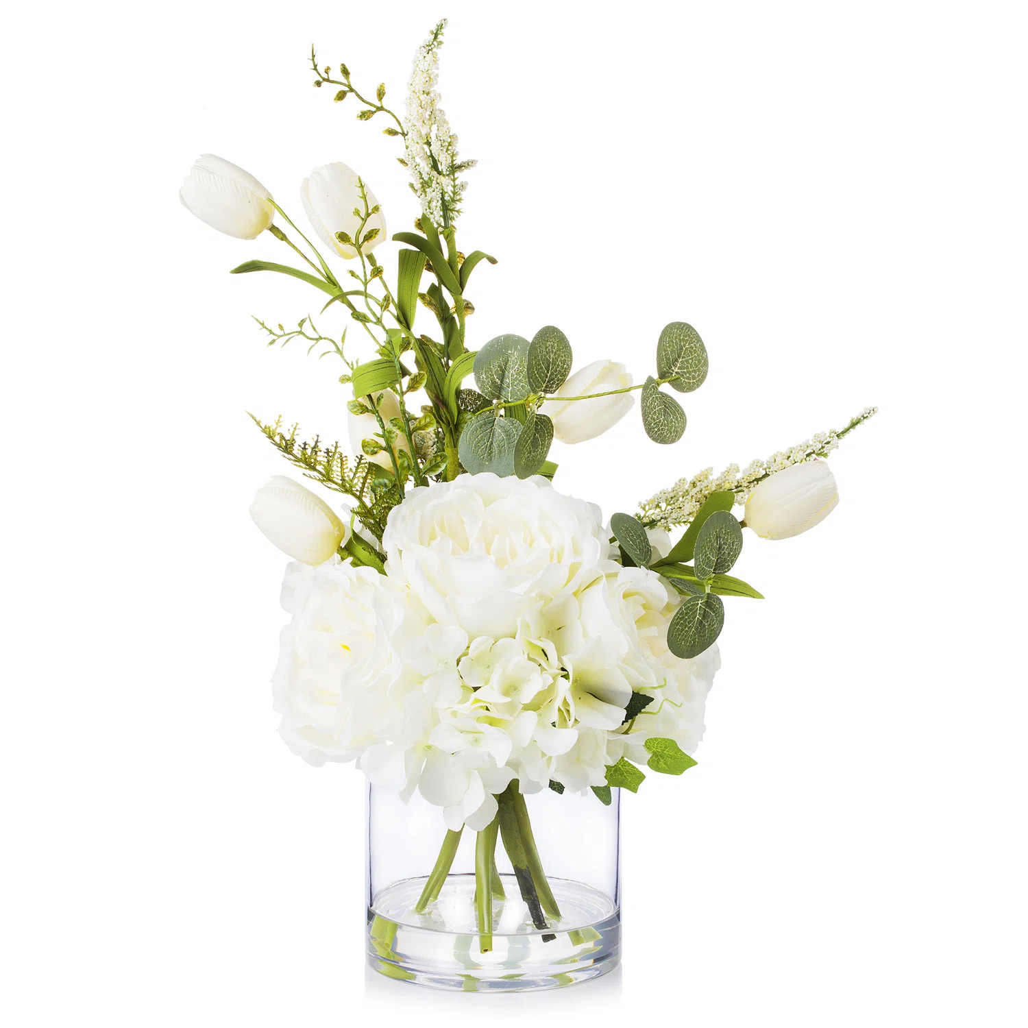 Faux Silk Tulip Arrangement in Vase | Wayfair North America