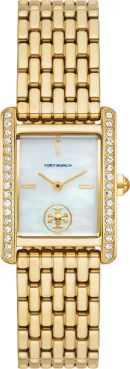 Tory Burch The Eleanor Crystal Bracelet Watch, 25mm x 34mm | Nordstrom | Nordstrom
