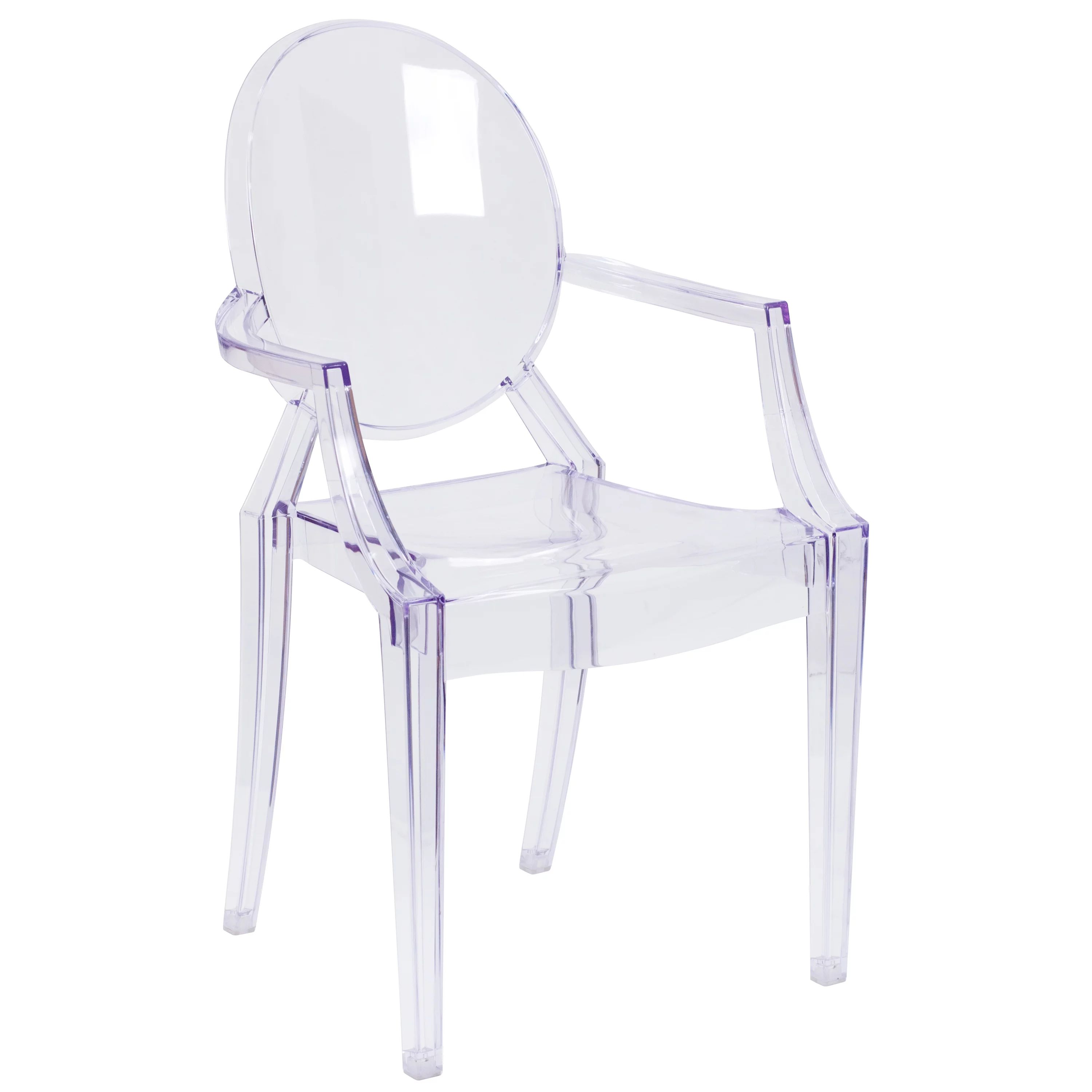 Flash Furniture Transparent Crystal Ghost Chair with Arms | Walmart (US)