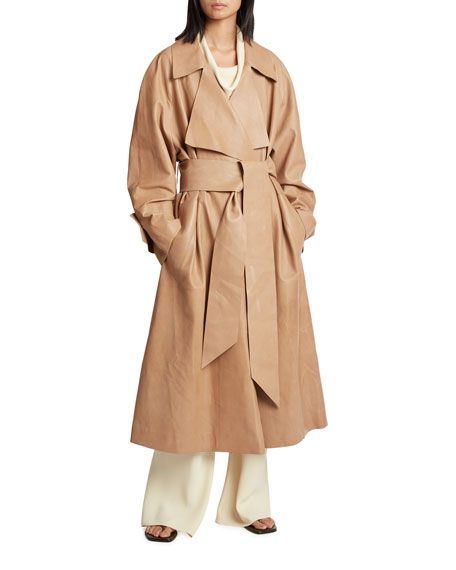 THE ROW Au Belted Leather Trench Coat | Neiman Marcus