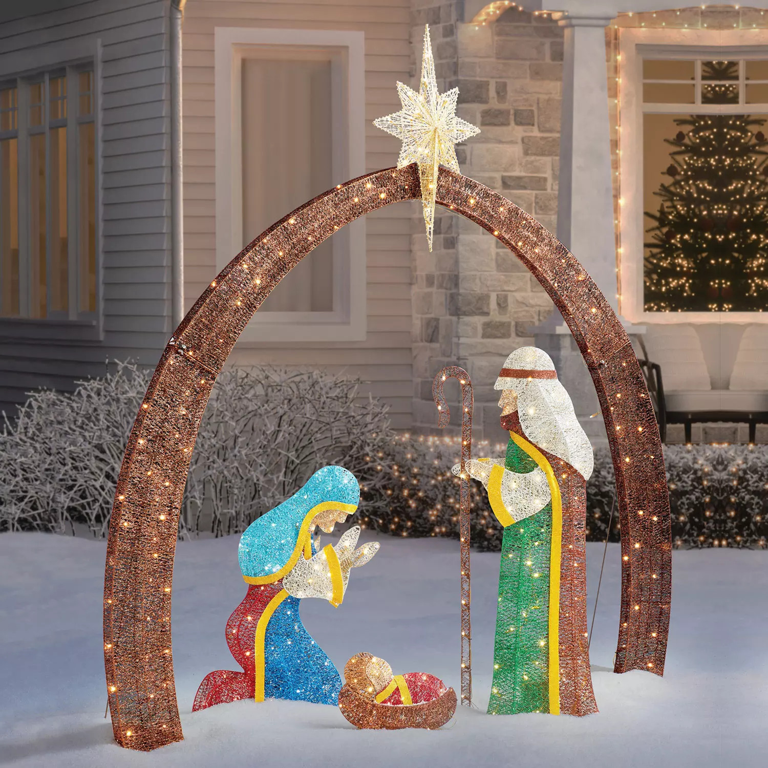 Member's Mark 7.5' Pre-Lit Twinkling Nativity Set | Sam's Club
