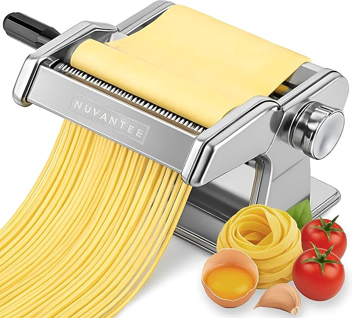 Nuvantee Pasta Maker with 7 Adjustable Thickness Settings - 2 in 1 Noodle Maker with Rollers and ... | Amazon (US)