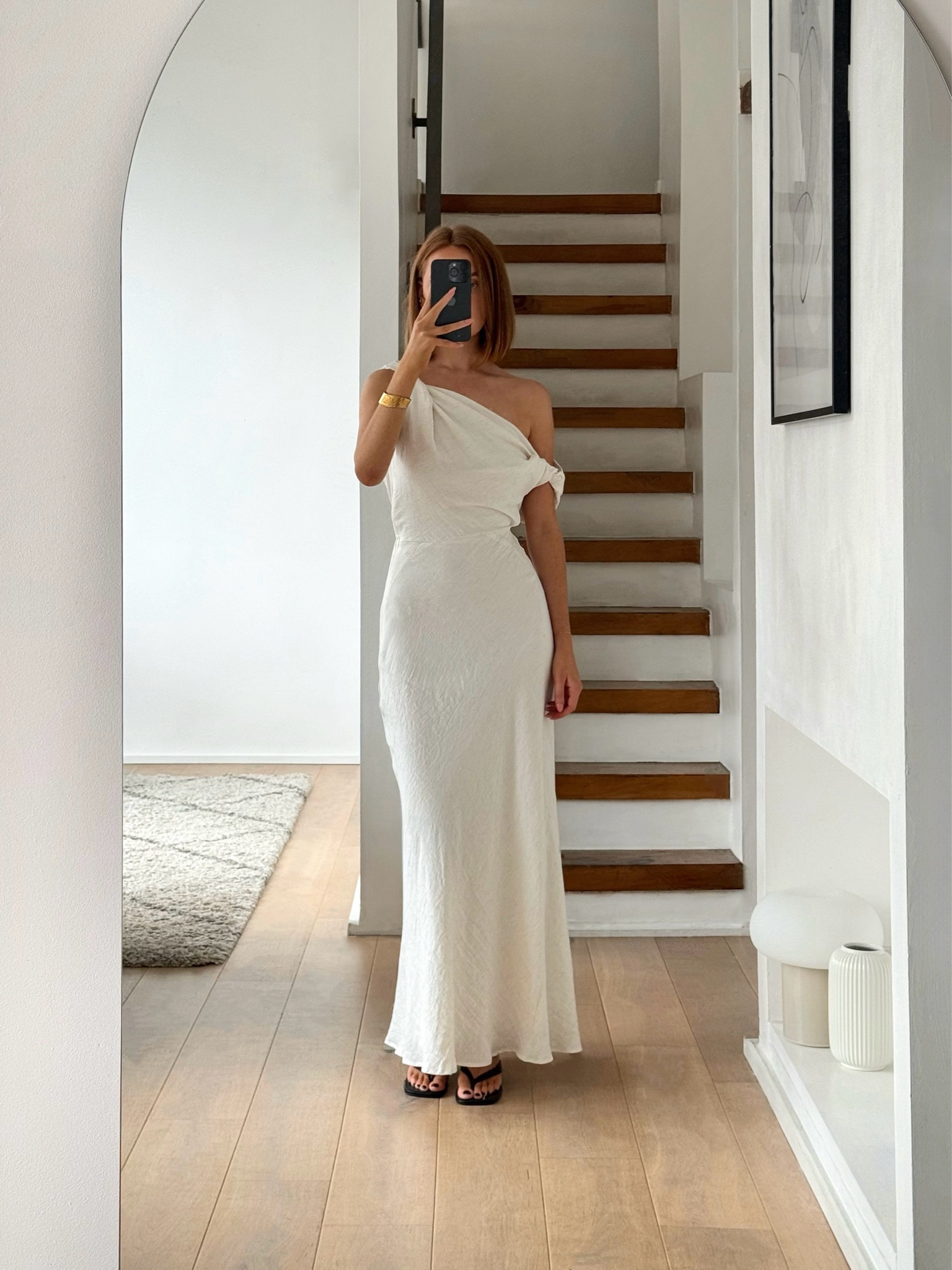 white christmas dresses Sharon Scuba Jersey Midi Dress / Ivory | Meshki main image 1
