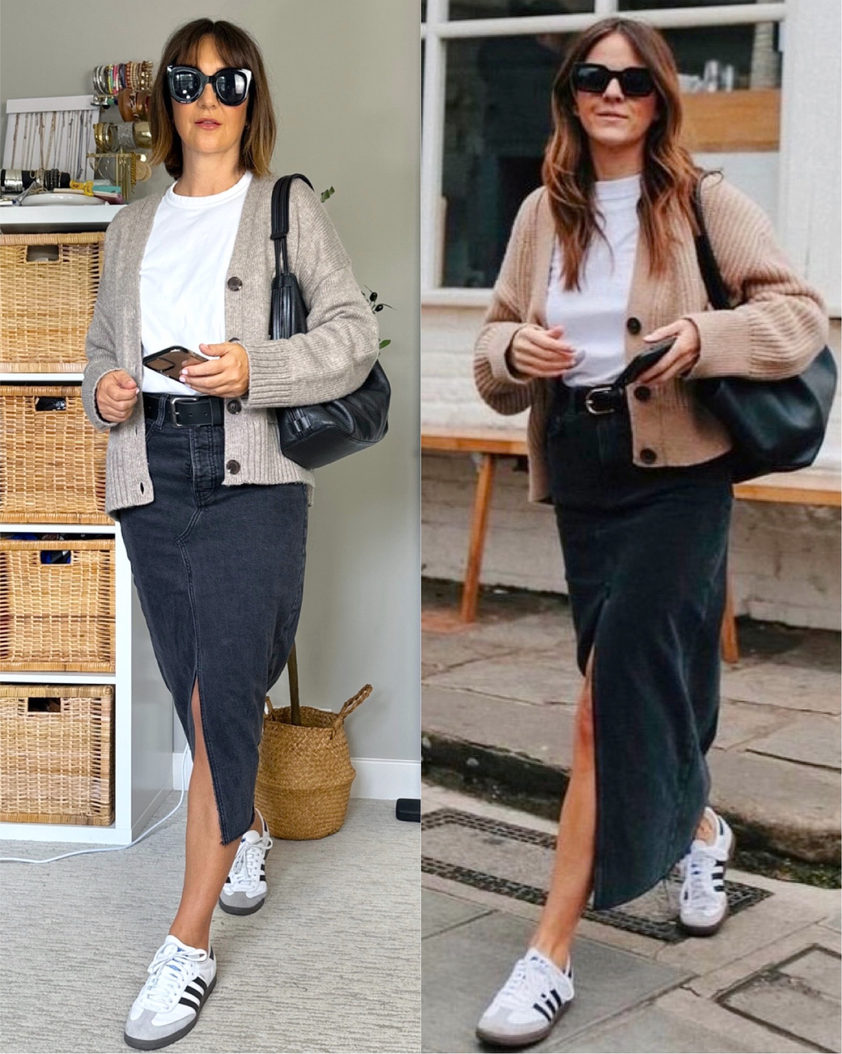 Pinterest inspired fall transition outfit! 
My skirt is DIY and my cardigan is sold out but I linked several similar options for both and my exact tee (slimmer fit, I sized up one for more room), sneakers (fit big, in women’s sizes go down 1/2 size, in men’s go down 1.5 sizes), sunnies, belt (tts) and the tee from the beginning of the video (tts)


#LTKStyleTip #LTKSeasonal #LTKShoeCrush