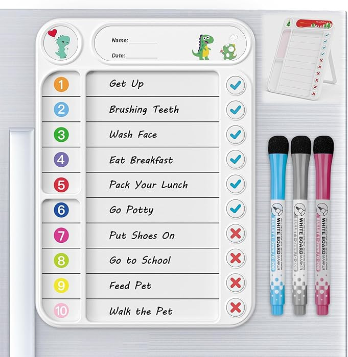 Magnetic Chore Chart for Kids, ADHD Task Tracker Easy-Check Routine Dry Erase Board, to-Do List P... | Amazon (US)