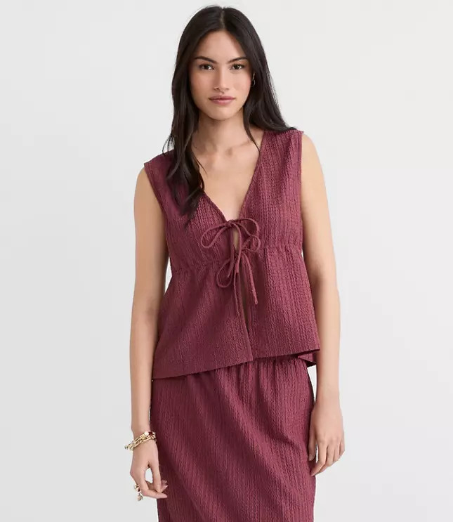 Stitchy Bow Top | LOFT
