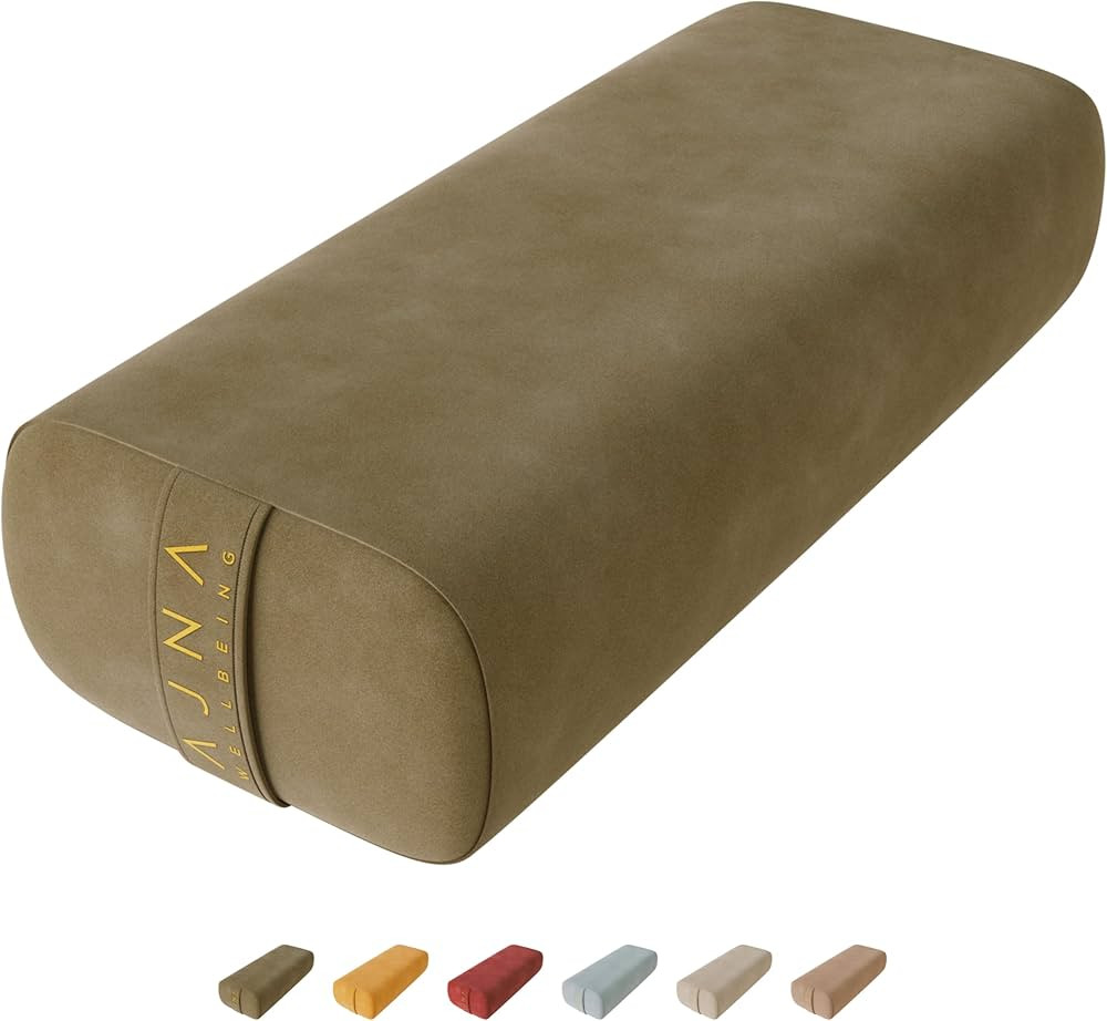 AJNA Yoga Bolster Pillow - Luxurious 100% Organic Vegan Suede - Yoga Bolster for Restorative Yoga... | Amazon (US)