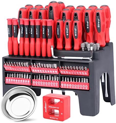 HORUSDY 102-Piece Magnetic Screwdriver Set with Plastic Racking, Includs Precision screwdriver an... | Amazon (US)