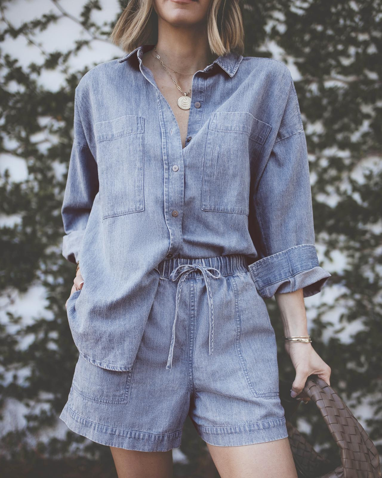 Splendid x @Cellajaneblog Oversized Denim Button Down | Splendid