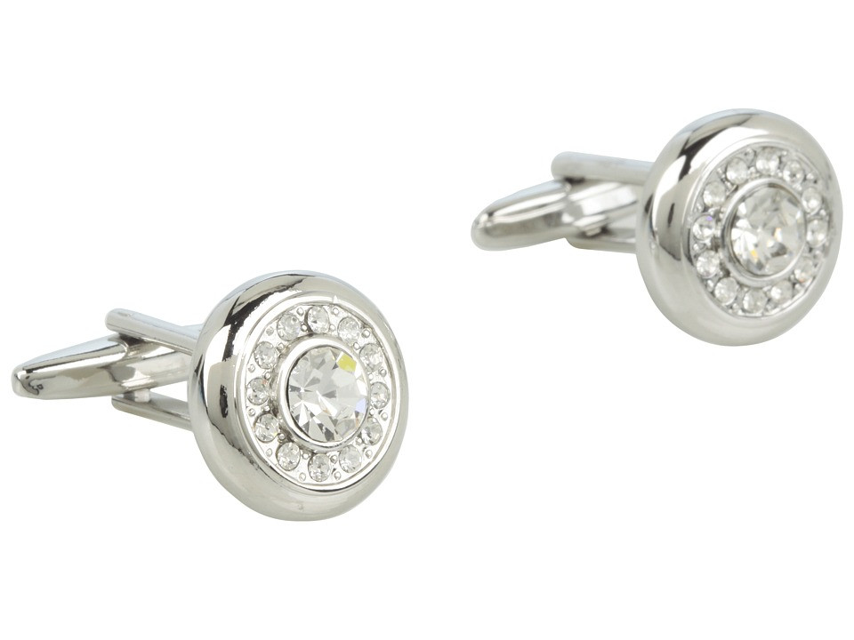 Stacy Adams - Cuff Link 13894 (Silver w/Crystal) Cuff Links | Zappos