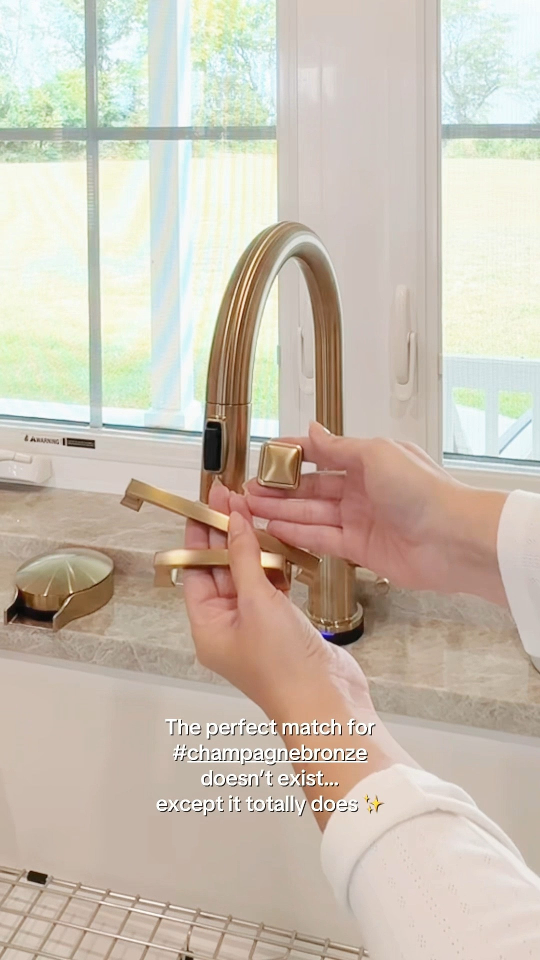 Hardware & faucet twins! 
It may have take a few tries, but I finally found hardware that I love that is a perfect match for champagne bronze! When I say perfect match, I mean it.
Unlike some other brands we tried, this hardware is also sturdy AND it was under budget!
#cabinethardware #kitchenfinds #deltafaucet #kitchendesign #champagnebronze

#LTKHome #LTKFindsUnder50