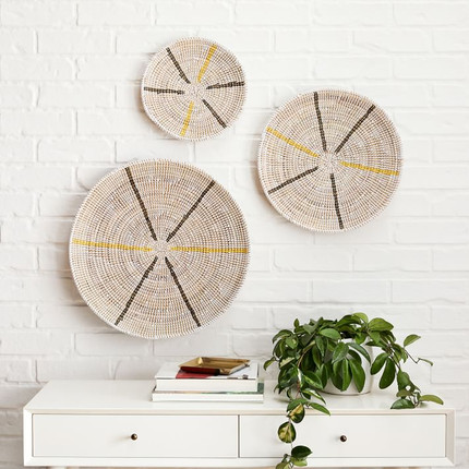 Click for more info about Graphic Millet Wall Baskets - Set of 3
