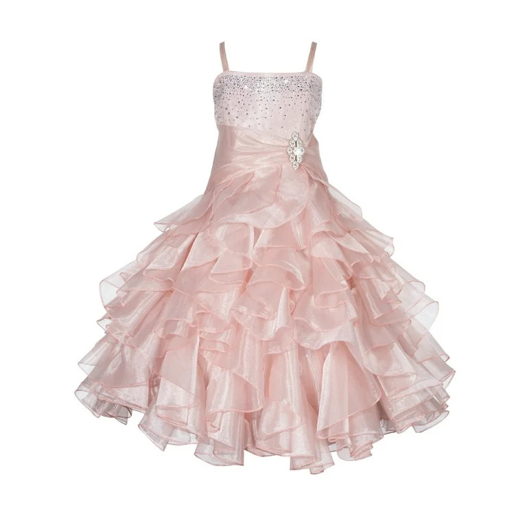 Ekidsbridal Rhinestone Organza Layers Flower Girl Dress Elegant Stunning Weddings Easter Special ... | Walmart (US)