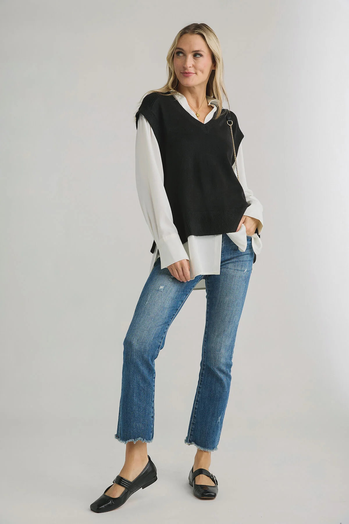 Elan Sweater Vest/Shirt Combo | Social Threads