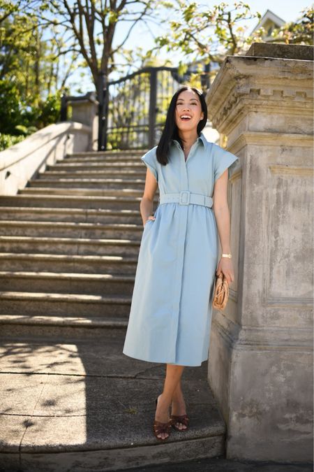 This dress! A classic shirtdress in beautiful structured fabric. It’s elegant and timeless. Love the color too. Wearing size XS. 

#LTKWorkwear #LTKSeasonal #LTKStyleTip