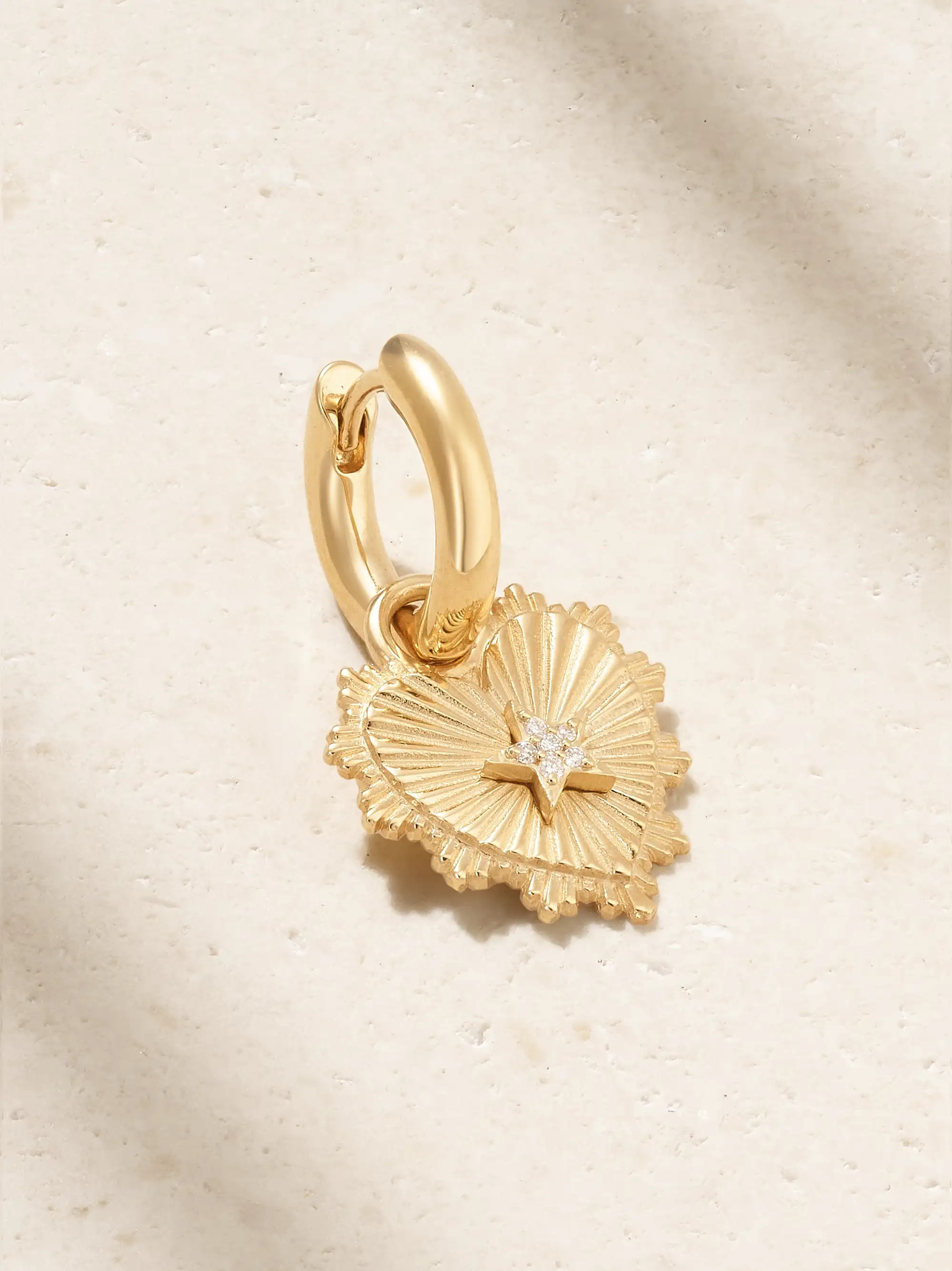 18-karat gold diamond single earring | NET-A-PORTER (US)