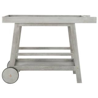 SAFAVIEH Renzo Grey Wash Eucalyptus Wood Patio Serving Cart PAT7032B | The Home Depot