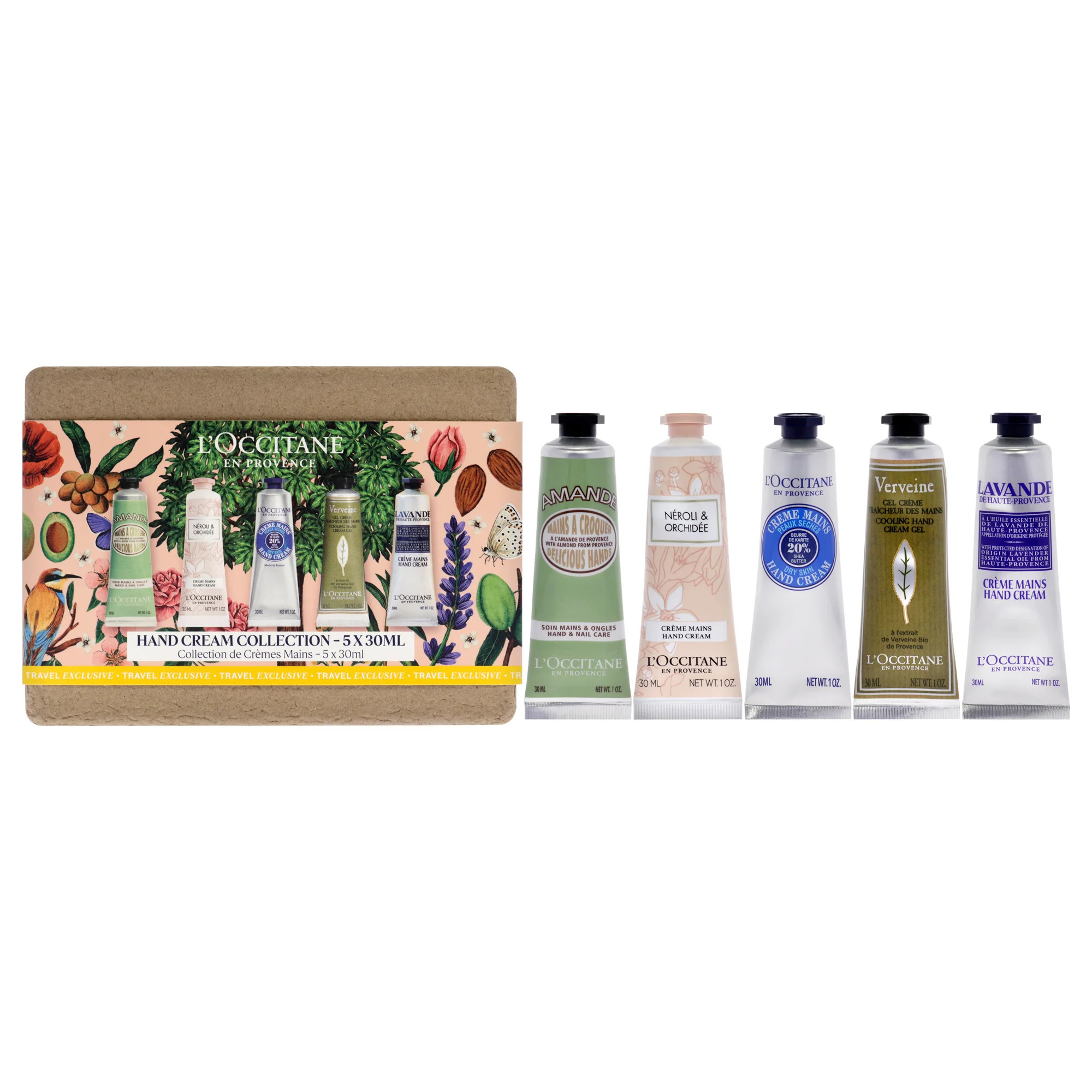 En Provence Hand Cream Collection by LOccitane for Women - 5 Pc 1oz Hand Cream - Shea, 1oz Hand Cream - Lavender, 1oz Cool Hand Cream Gel - Verbena, 1oz Hand Cream - Neroli and Orchidee, 1oz Delicious Hand Cream - Almond | Shop Simon