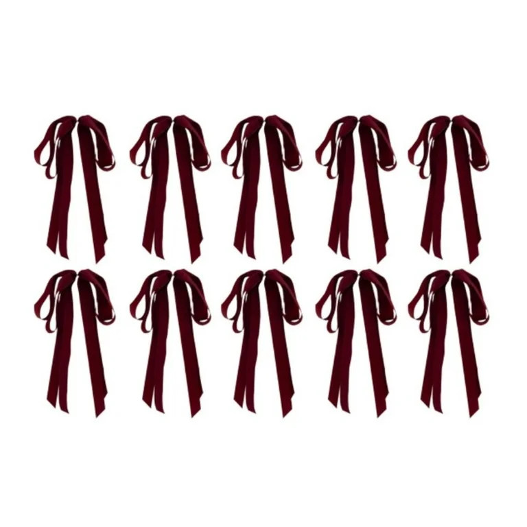10 Count Burgundy Velvet Christmas Drape Bow, 9"x14", by My Texas House - Walmart.com | Walmart (US)