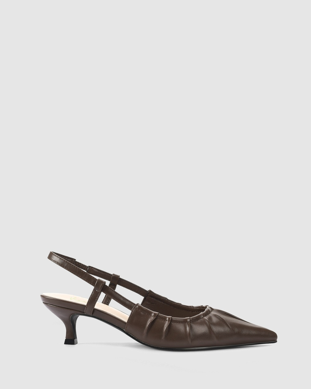 Verali - Lucius Slingback Kitten Heels - All Pumps (Chocolate Brown) Lucius Slingback Kitten Heels | THE ICONIC (AU & NZ)