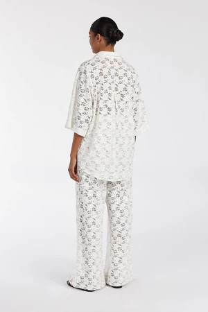 LOULA WHITE LACE SHIRT | DISSH